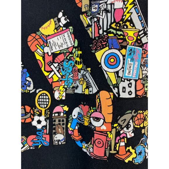 Adidas Amplifier Tee Size S Black Multicolor Logo Crew Neck T-Shirt - Picture 2 of 6